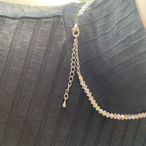 crystal heart Pendant necklace Iridescent 14 1/2 “ Plus Extension - Picture 4 of 7